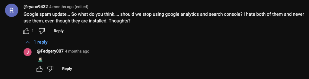 Youtube comment from Jacky Chou video