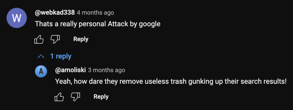 Youtube comment from Jacky Chou video